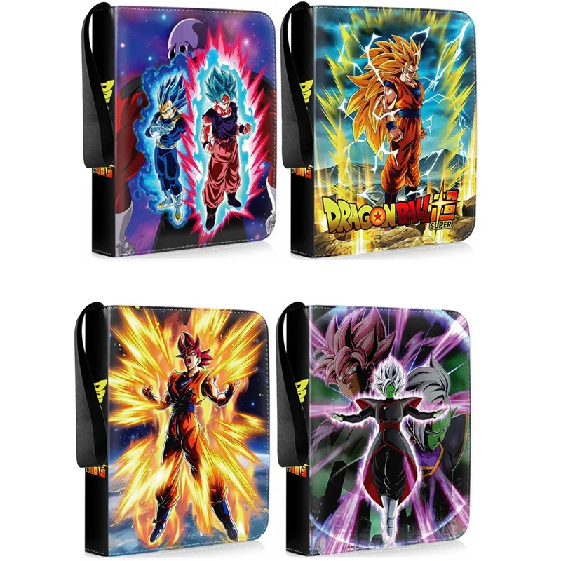 Dragon Ball Card Binder 4 Pocket Trading Card Holder Anime Card Binder with 50 inner Pages Zipper Holder Up to 400 Cards