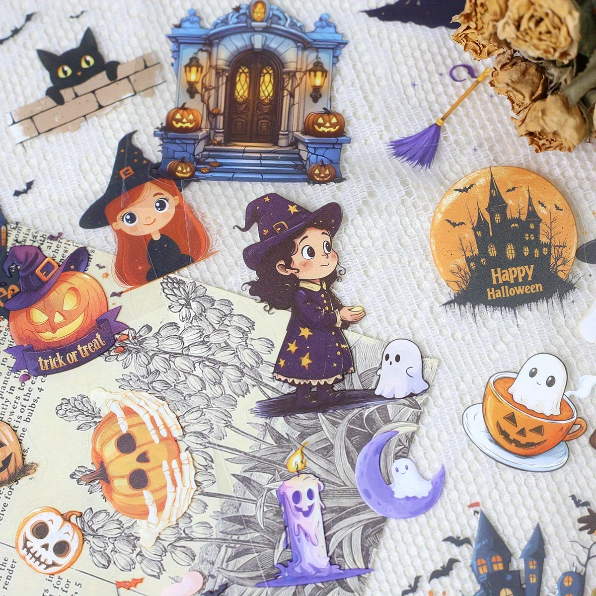 20 ورقة PET سجل القصاصات ملصقات كتاب سلسلة الهالوين لسكرابوكينغ غير المرغوب فيه مجلة الحرف الديكور مذكرات ملصقات الكولاج #4