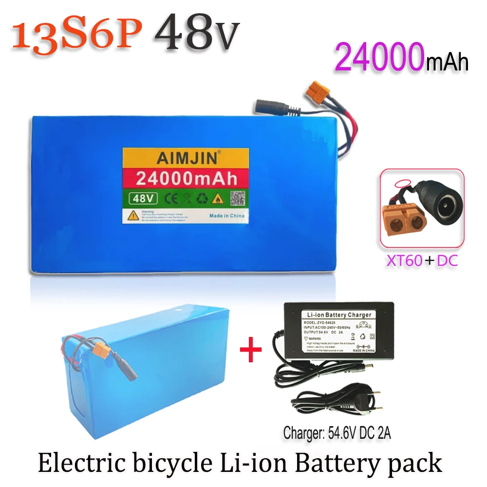 

48V 24000mAh 13S6P Li-ion Battery Pack 2000W Citycoco Motorized Scooter Battery Built In 50A BMS+54.6V Charger