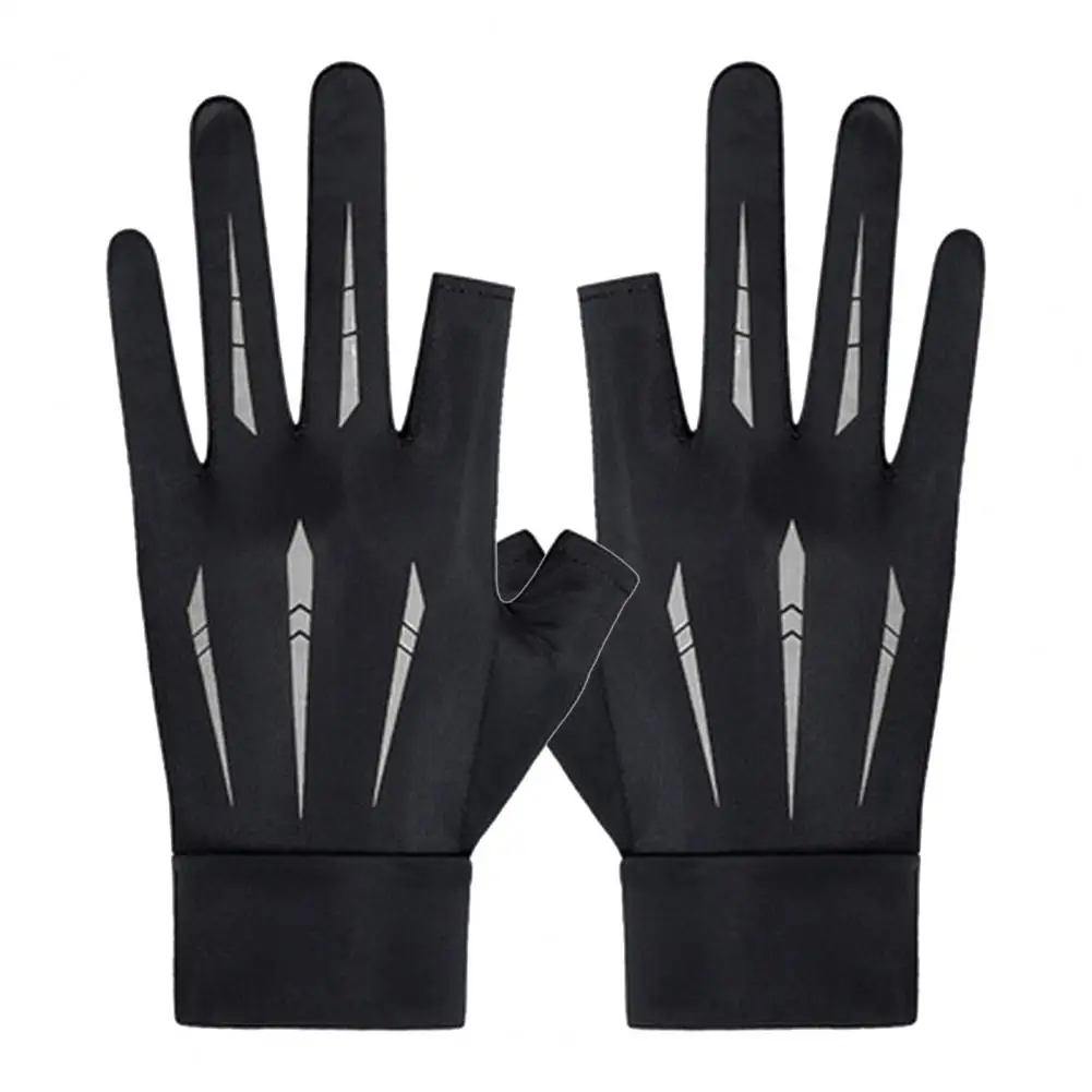 1 Pair Cycling Gloves Non slip Sun Two Half Fingers Summe Ice Silk Riding Gloves Men Women Half Fingers Women Gloves