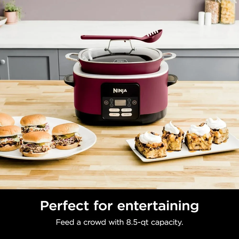 Ninja MC1000 Foodi PossibleCooker 8.5 Quart Multi-Cooker, with 4-in-1 Slow Cooker, Dutch Oven & More, Glass Lid & Integrated