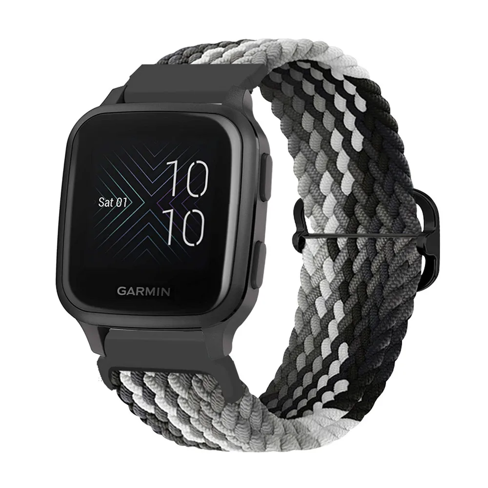 

Elastic Bands for Garmin Venu/Venu 2 Plus/Venu Sq/Venu Sq Music/Venu Sq 2/Venu Sq 2 Music Band, Slide Buckle Nylon Woven Strap