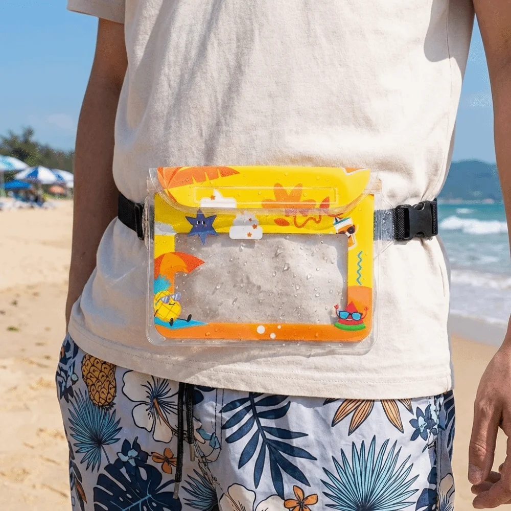 

Водонепроницаемая сумка для телефона с регулируемым ремнем, прозрачный чехол из утолщенного материала, прозрачная поясная сумка, портативная сумка с мультяшным рисунком
