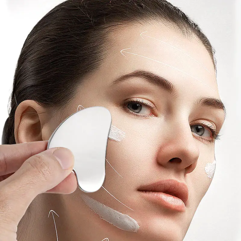 

S/L Heart-shaped Mirror Light Thick Stainless Steel Scraping Plate Facial Scraping Universal Massager Heart-shaped Fascia Knife