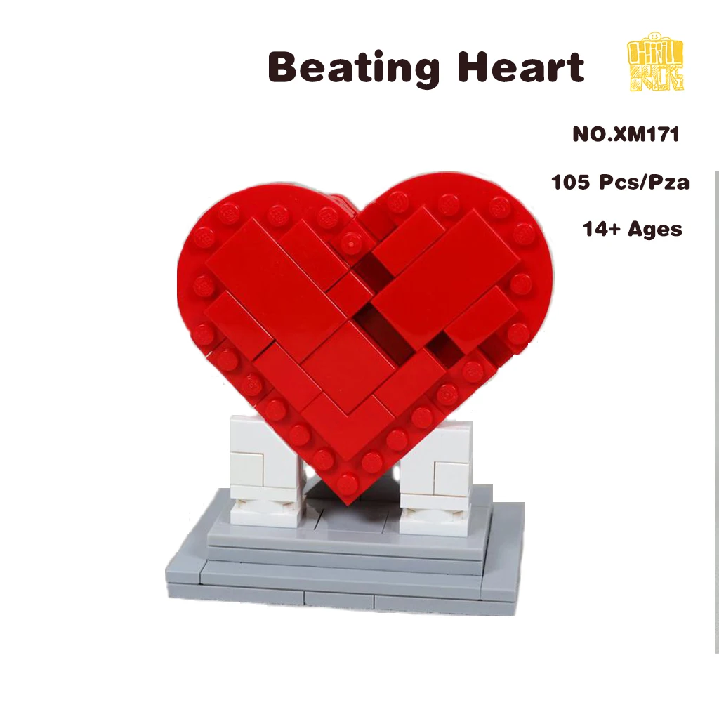 MOC XM171 Beating Heart Model With PDF Drawings Building Blocks Bricks Kids DIY Toys Birthday Christmas Gifts