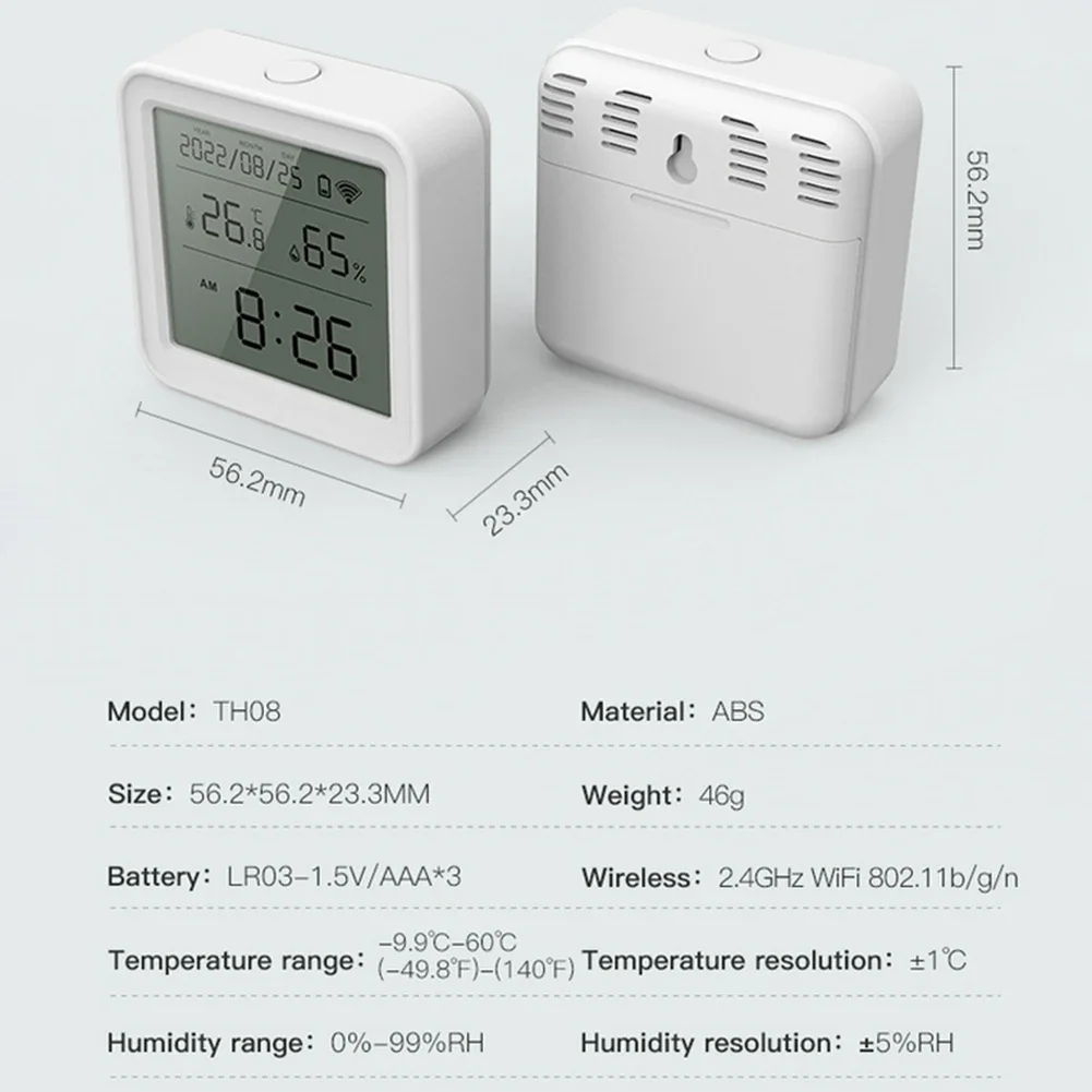 Smart App Control Digital Hygrometer Accurate Humidity Measurements Automated Smart Linkage Backlit LCD Display