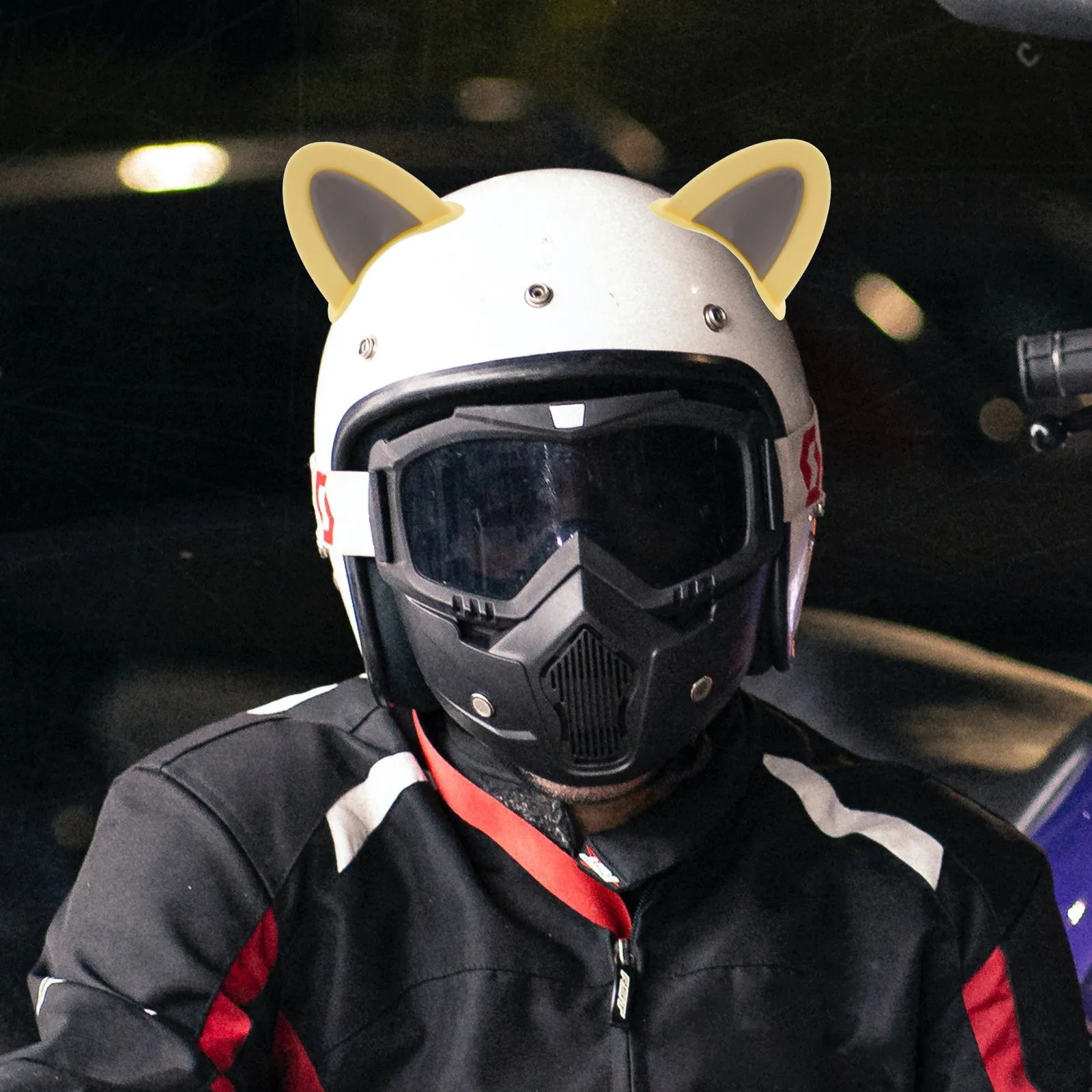 

3Pairs Cat Ear Adornment ABS Material Excellent Craftsmanship Bright Color Easy Installation for Motorcycle Scooter