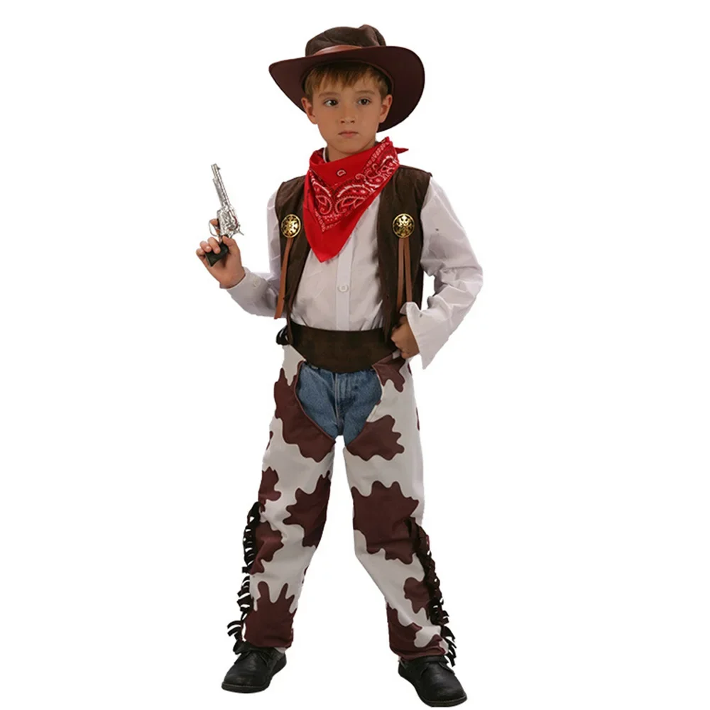 子供用カウボーイウェスタンアニメコスチューム、男の子用コスプレ、イベント、衣装、ix、ステージパフォーマンス