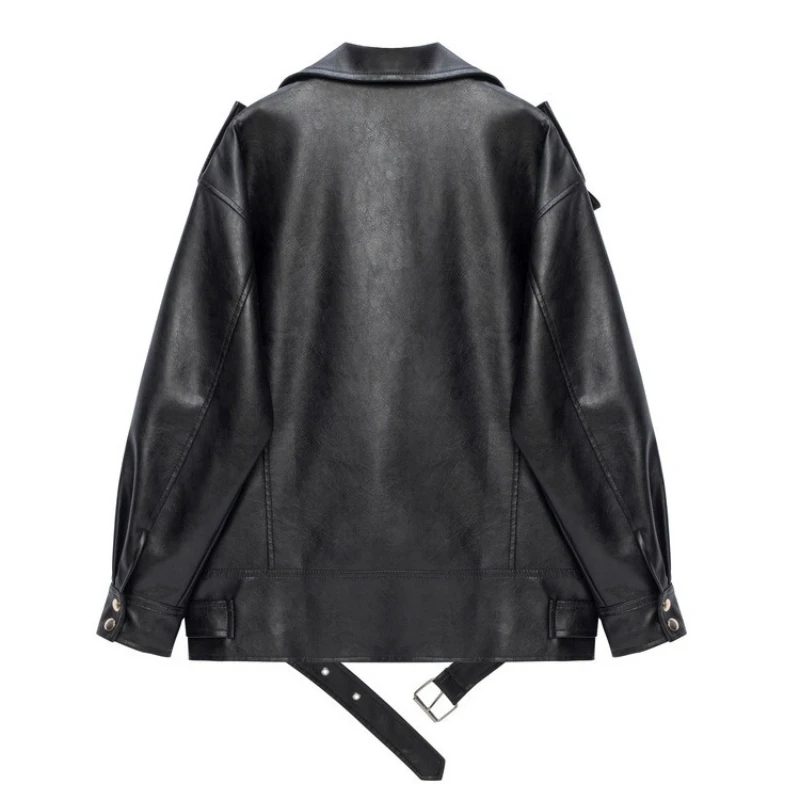 Rock and Roll vestes en simili cuir pour femmes ample surdimensionné Design Punk veste de moto en cuir PU à manches longues veste en polyuréthane