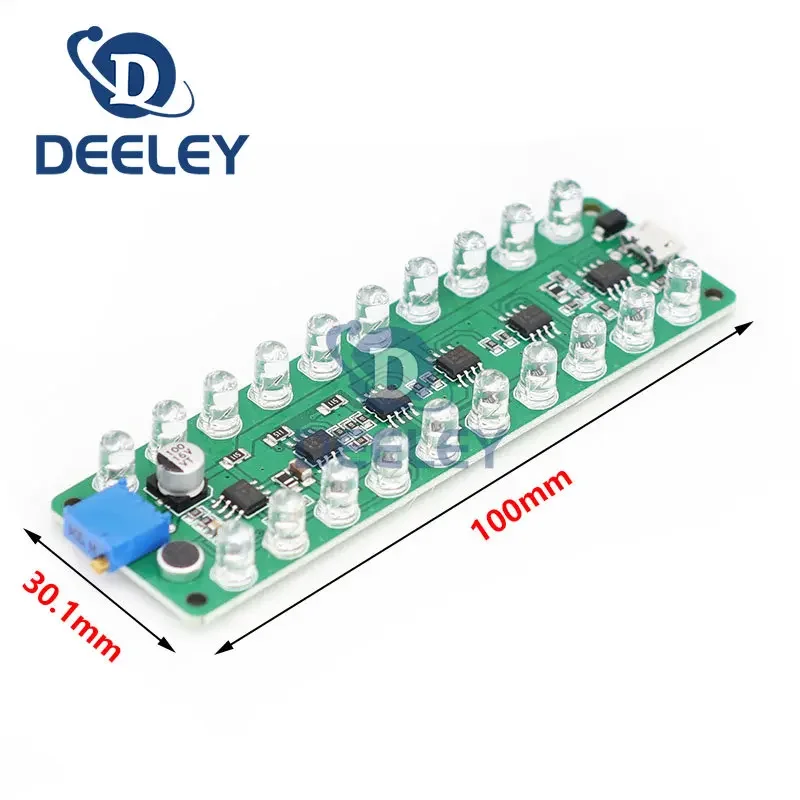 Voice-Controlled Induction Power Amplifier Spectrum Audio Level Meter Module LED