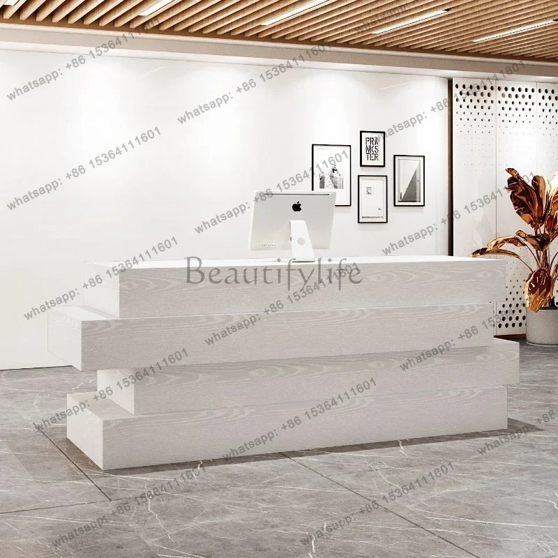 Best Sellers Chinese-style Reception Desk Bar Counter Beauty Salon Reception Desks Restaurant Office Furniture Reception Et Tabl