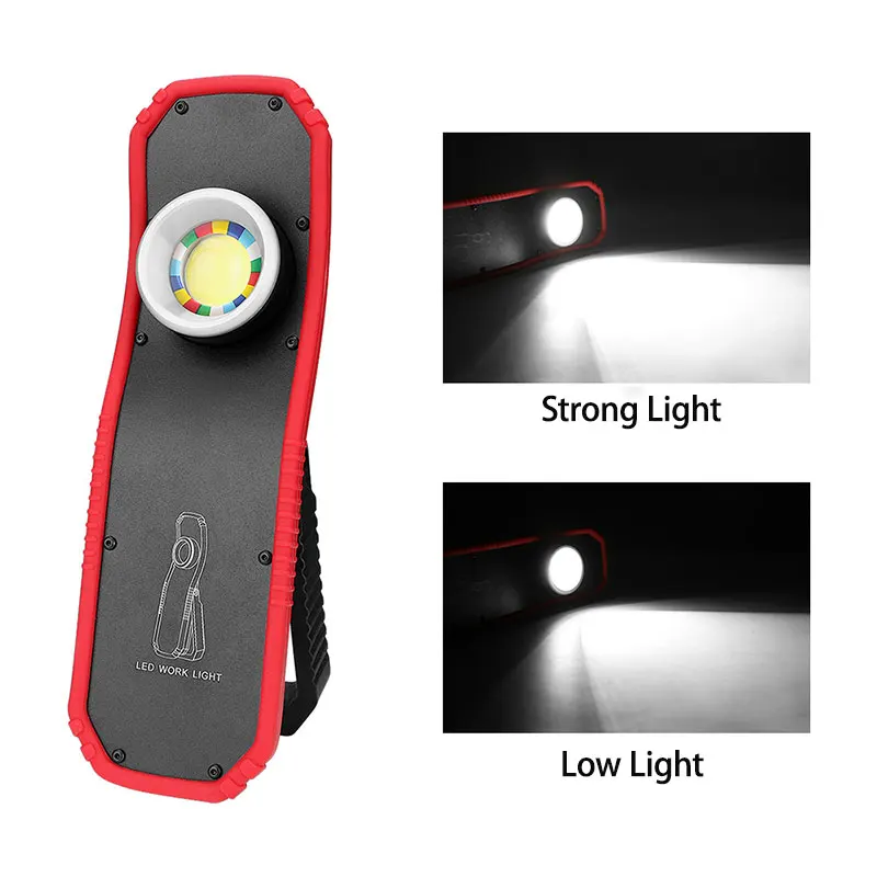 Portable Floodlight 60W COB Magnetic Work Light USB Rechargeable Camping Tent Flashlight Repair Lighting Lamp With Hanging Hook