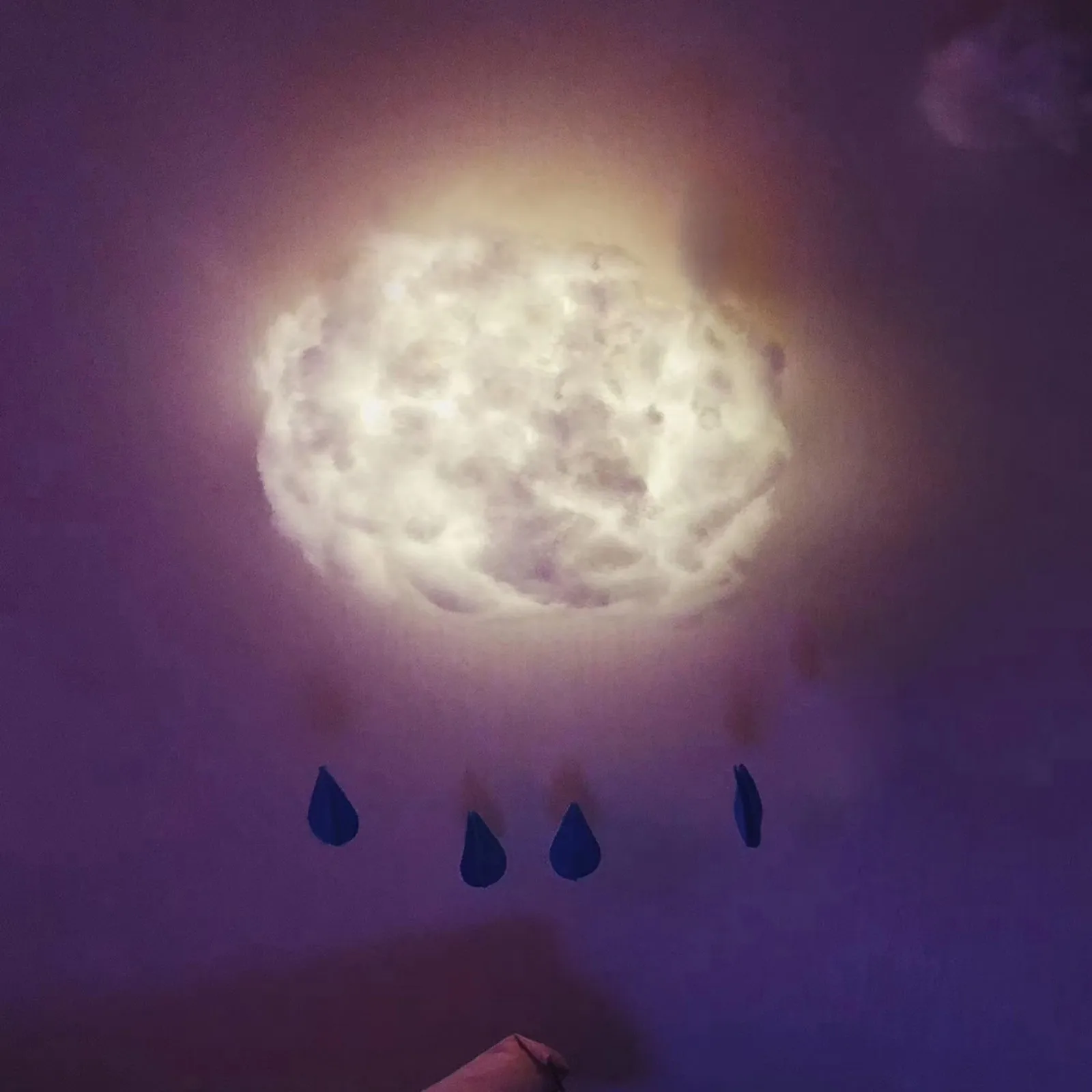 DIY Led Light Night Lamp Handmade Cotton Clouds Lights Hanging For Birthday Gift Home Bedroom Indoor Lighting Decorations