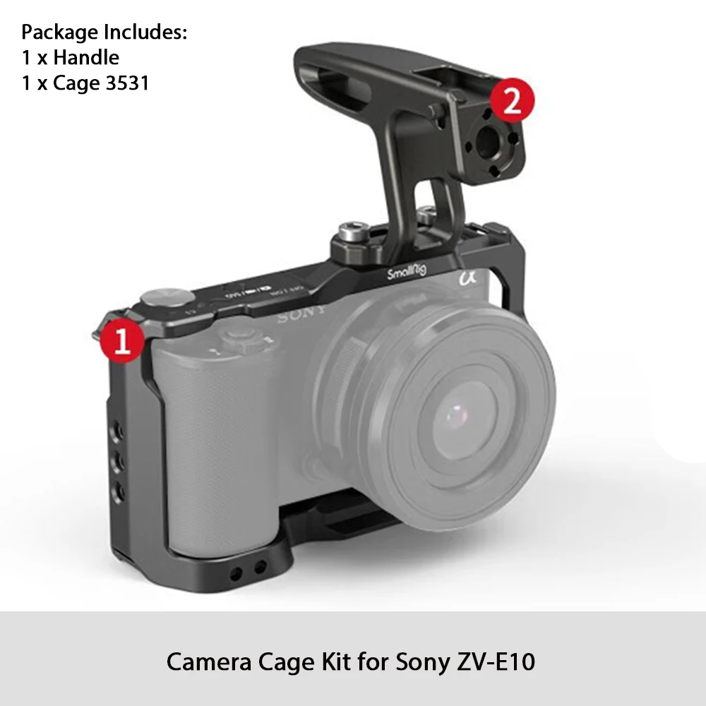 Smallrig for sony ZV-E10ケージ、シリコングリップと内蔵クイック