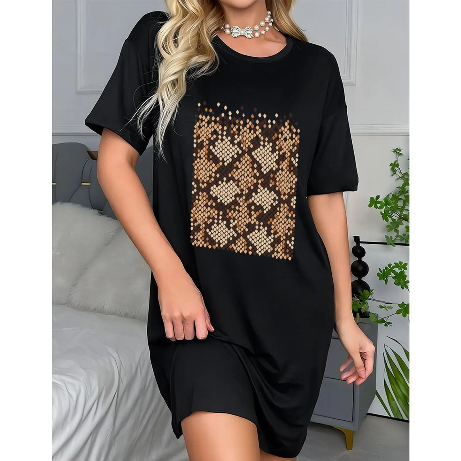 

Y2k Fashion Casual T-shirt 2025 Woman Clothes O-neck Women Summer Short Sleeve T-Shirts Oversized Casual Tops Printed Pattern