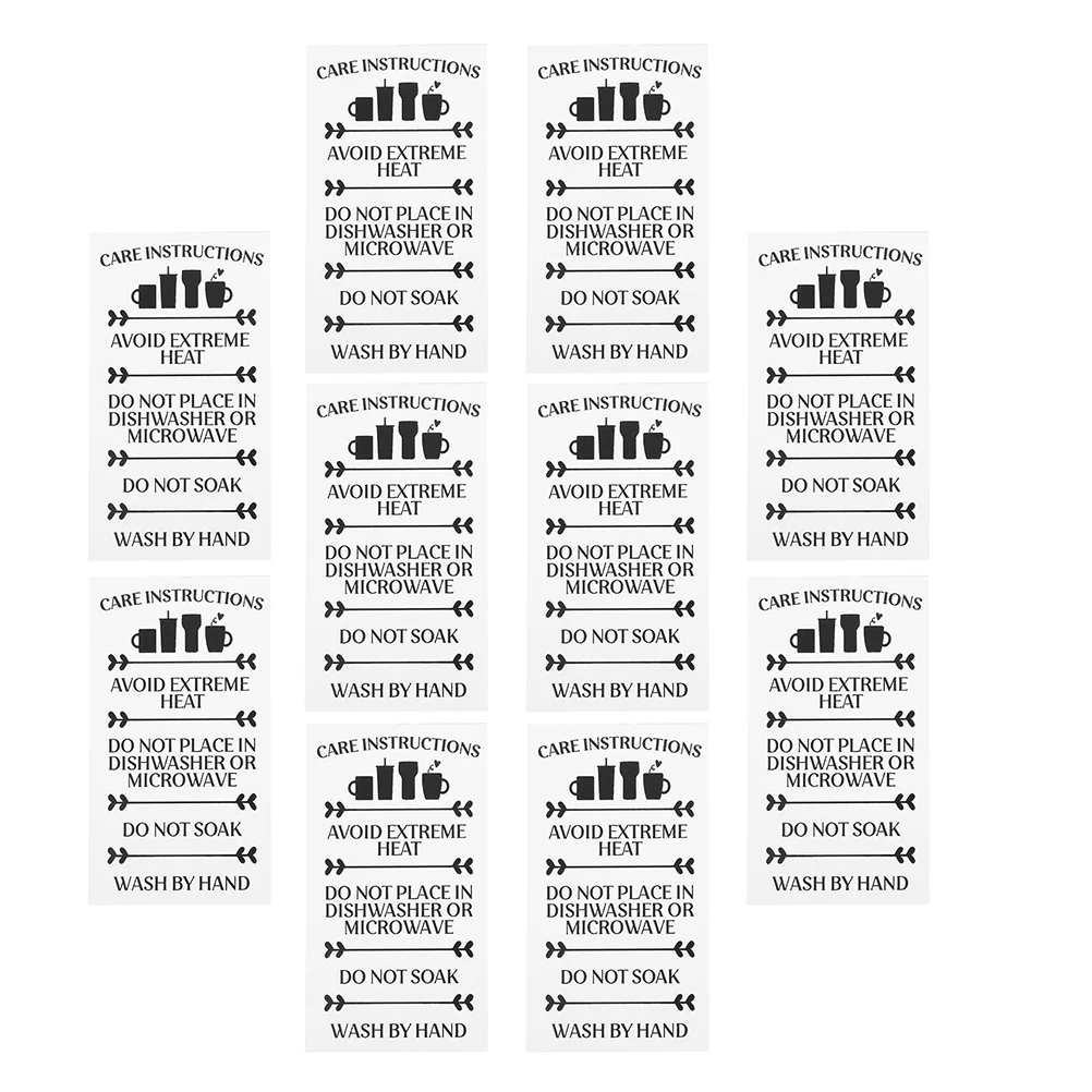 

40 Pcs Water Cup Customer Instruction Card Cake Care Tag Cards Tshirt Label Tumbler Inserts