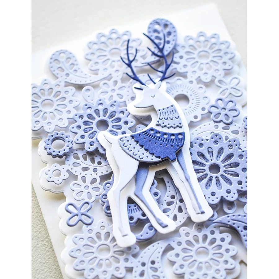 Lucky Goddess Metal Cutting Dies Nordic Flourishes Diy Scrapbooking Photo Album Decorative Embossing Paper Card Crafts