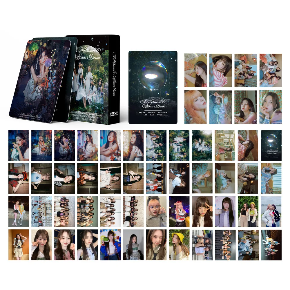 55pcs KPOP NMIXX 3rd Single A Midsummer NMIXX's Dream Photocards Two-sides HD Photo Printing HAEWON KYUJIN LOMO CARDS Fans Gifts