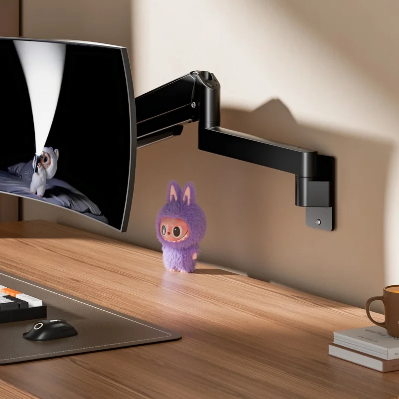 

HILLPORT Ultra Wide Monitor Wall Mount for 32-60 Inch Screens, Gas Spring Heavy Duty Single TV Bracket Monitor Arm up to 20KG W9