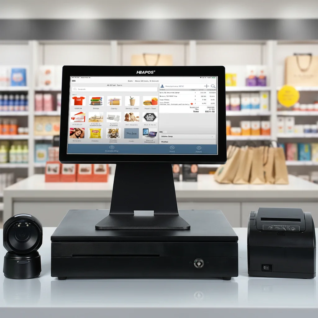 

ATV&UTVHBAPOS Q2 15.6 Inch Touch Screen All in One POS Terminal Cash Register for Supermarket
