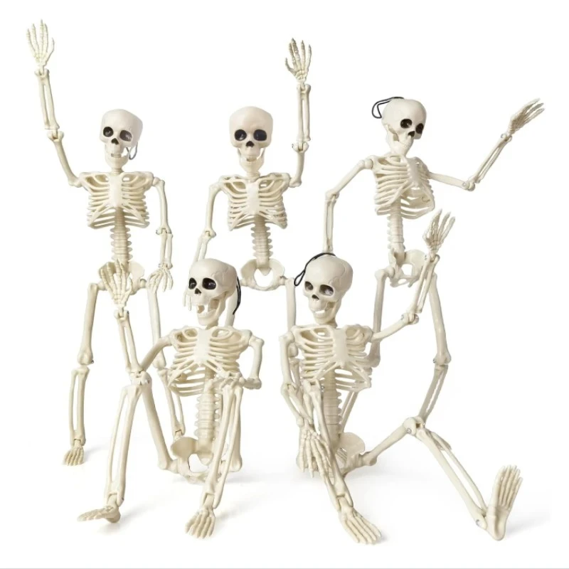 1/3 Stück Halloween Totenkopf-Skelett, bewegliches Skelett, menschenförmige Knochen, Halloween-Party-Dekorationen für Zuhause, Horror-Requisiten für Spukhäuser