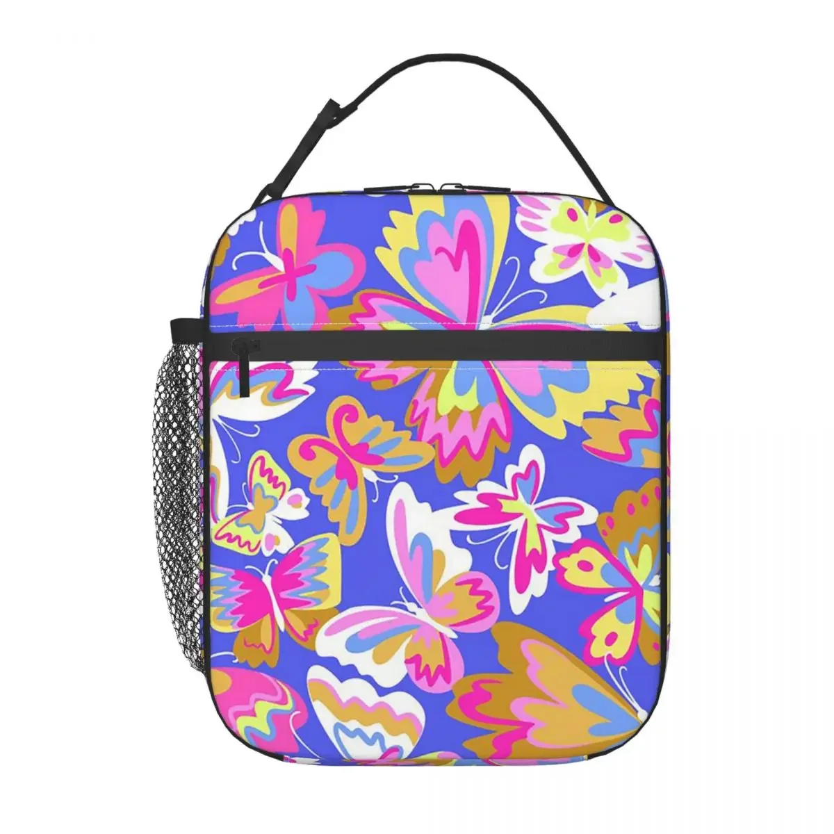 Colorful Butterfly Insulated Lunch Bag for Women Kids Portable Food Boxes Thermal Lunch Box Tote
