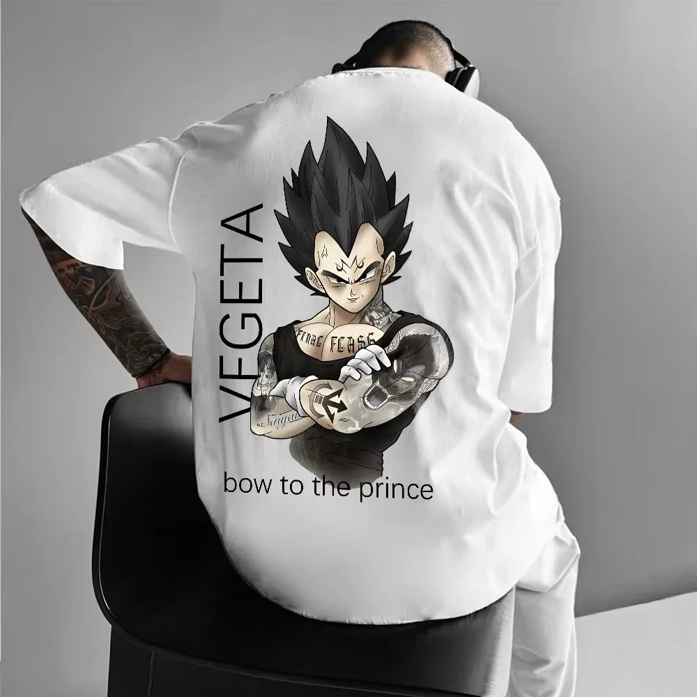 Dragon Ball Animation Vegeta Joint Plus Size T-Shirt 2025, Sommer, neues Herren-Harajuku, lockeres, lässiges Street-Trend-Kurzarm-Top