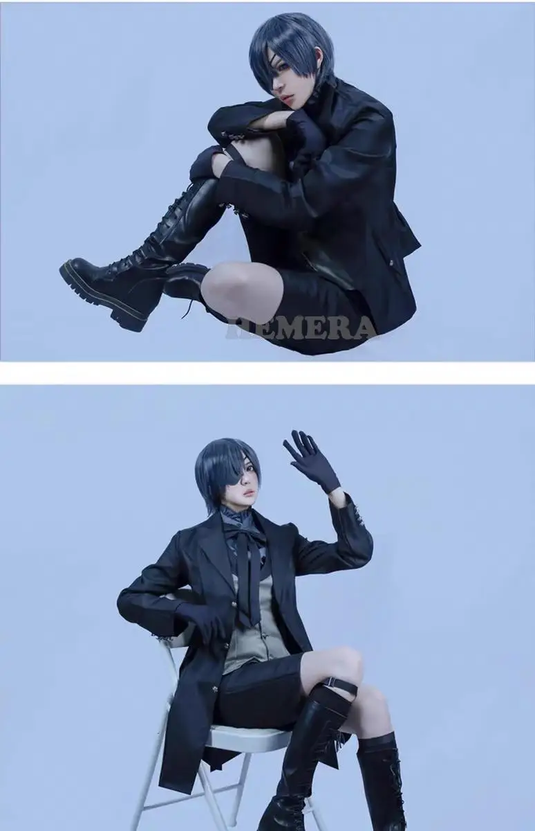 เครื่องแบบชุดคอสเพลย์ผู้หญิงผีเชียงดำ Ciel phantomhive ชุดอนิเมะญี่ปุ่นสำหรับปาร์ตี้งานเฉลิมฉลองวันฮาโลวีน