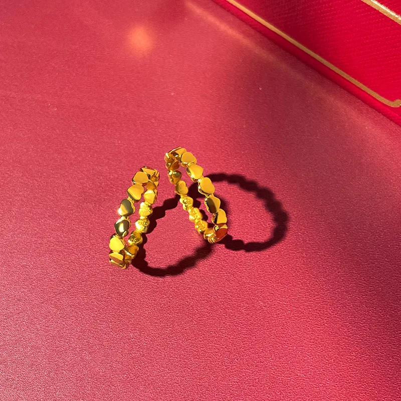 Rings - Exclusive Design by a Professional - Sophisticated Closed-Form Heart-shaped Ring - New Design 9999gold