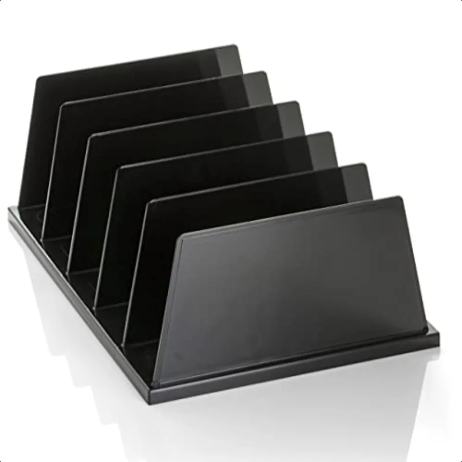 Офисный переработанный большой стандартный сортировщик с 5 отделениями, 13,5 x 9 x 5 дюймов, черный 26192