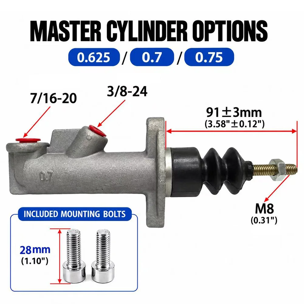 Professionelle Auto-Rennsport-Modifizierte Handbremspumpe 0,625 0,7 0,75 - Hydraulische Bremspumpe Hauptbremszylinder – Detail 5