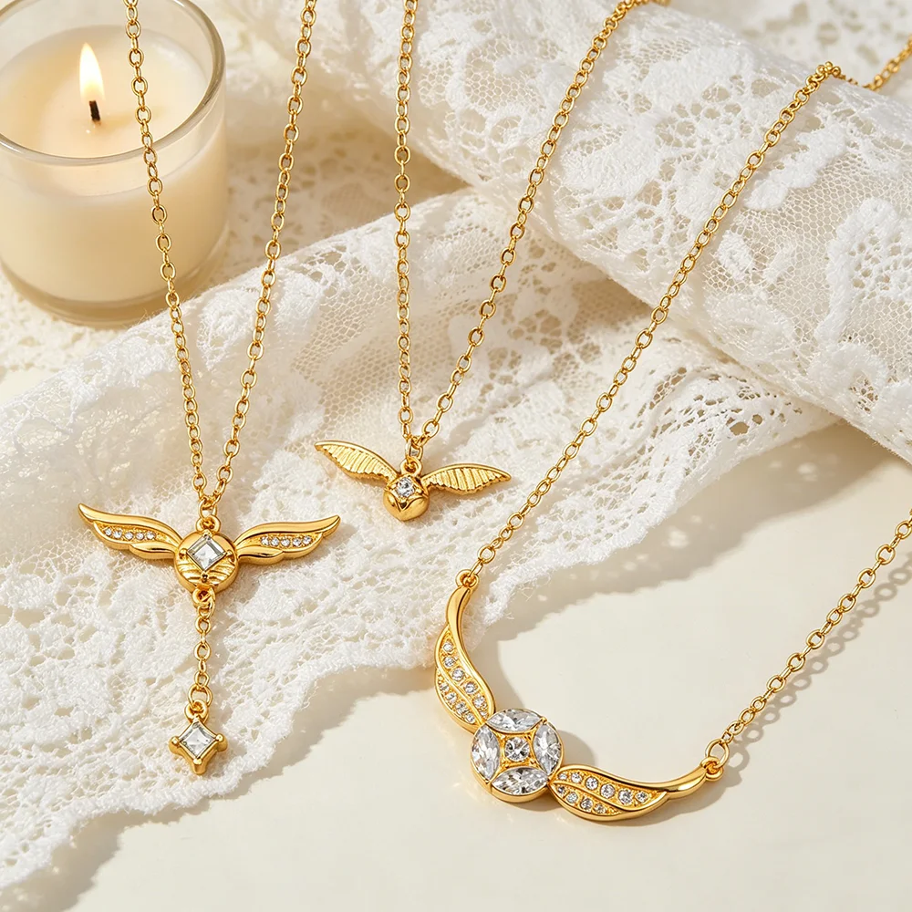 Golden Snitch pendant necklace, stylish collarbone chain, a cosplay gift for fans view 2