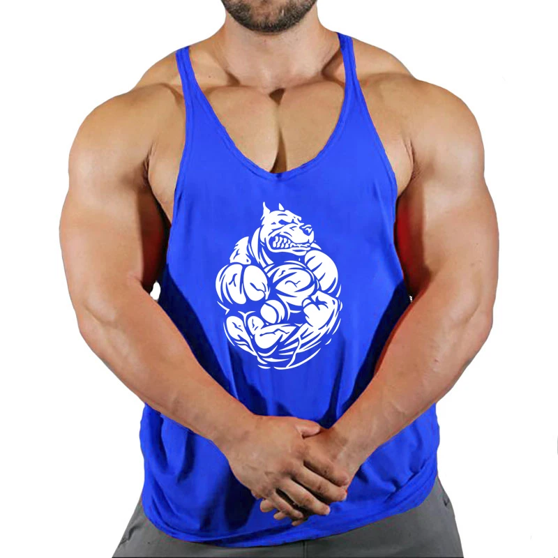 Fitness mężczyzna odzież sportowa t-shirt na siłownię mężczyźni męska kamizelka bez rękawów bluza Stringer koszulki szelki szelki Top podkoszulek