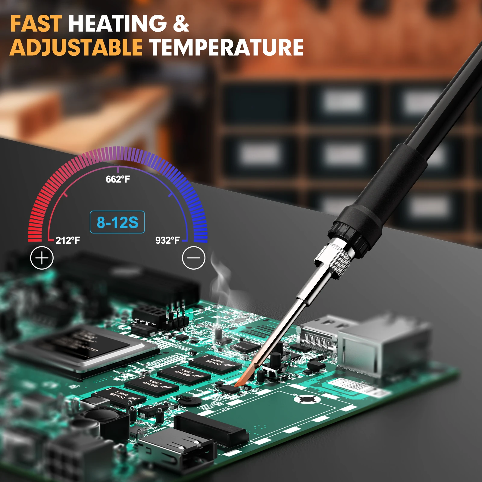 60W Electric Soldering Iron For DEWALT 18V Battery Adjustable Temperature Soldering Station For DIY Circuit Board Repair Tools