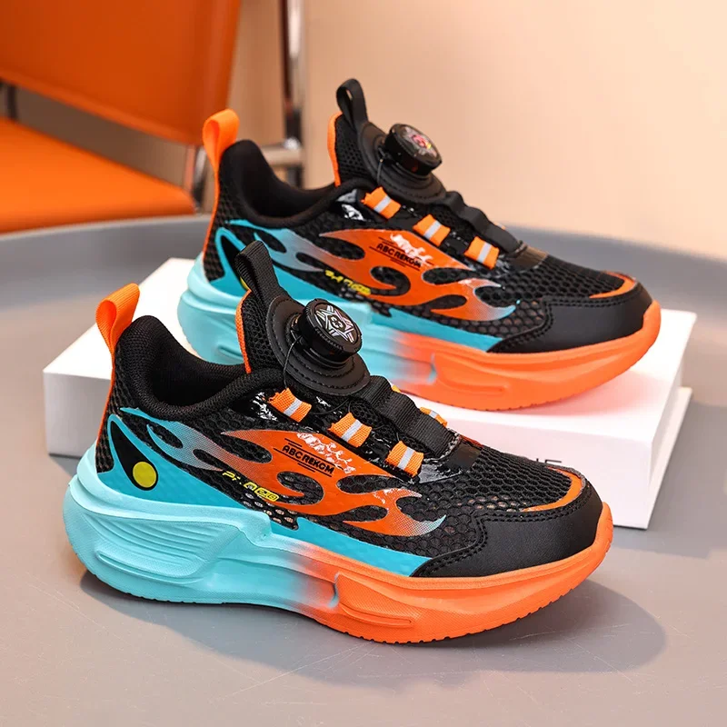 

Elastic Strap Children Sports Shoes Lightweight Breathable Sneakers Shock Absorbing Trainers Suitable for Kids School Outdoor