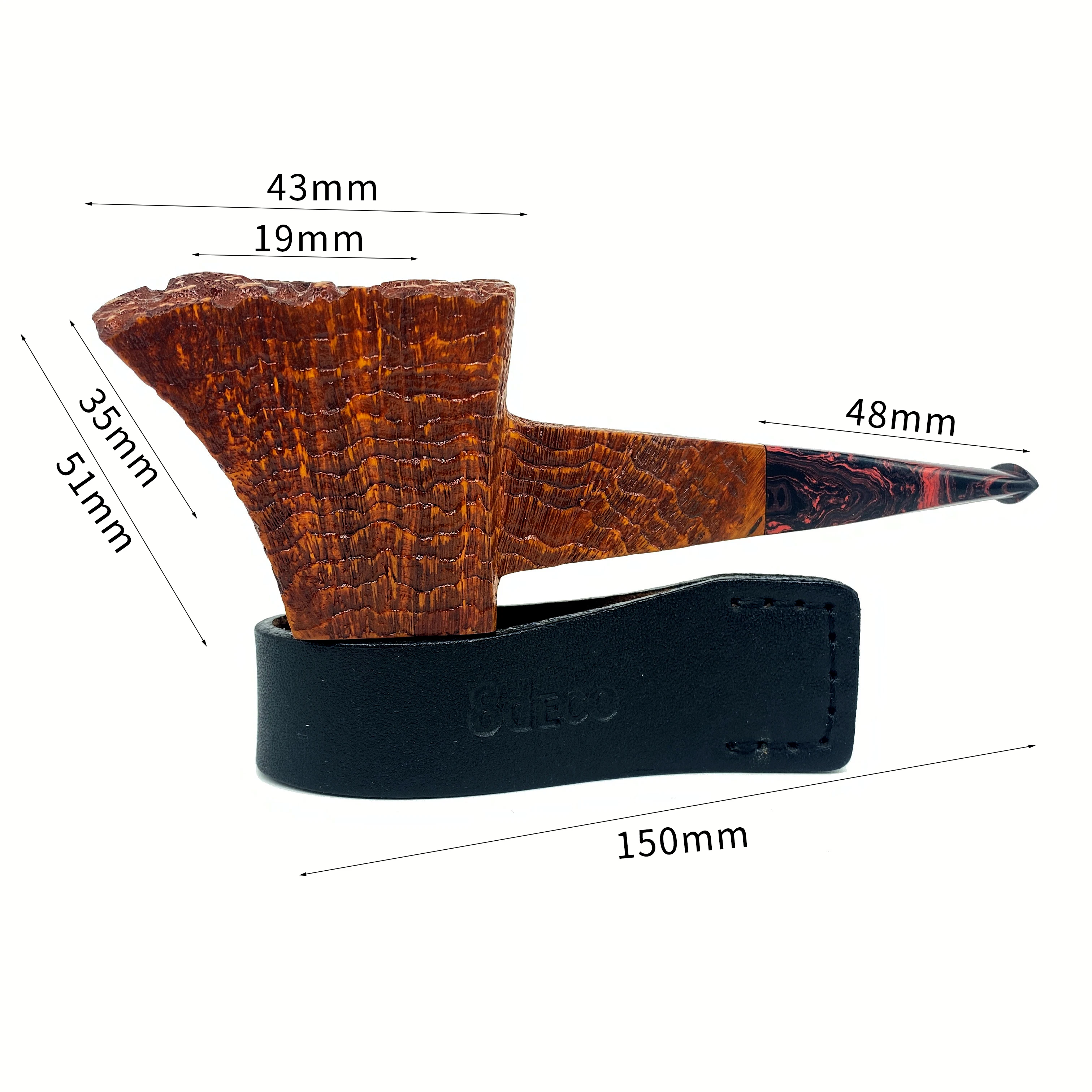 

JIBILL handmade briar tobacco pipe Tomahawk pipe bowl root nodule Cumberland pipe handle sandblasted straight handle pipe