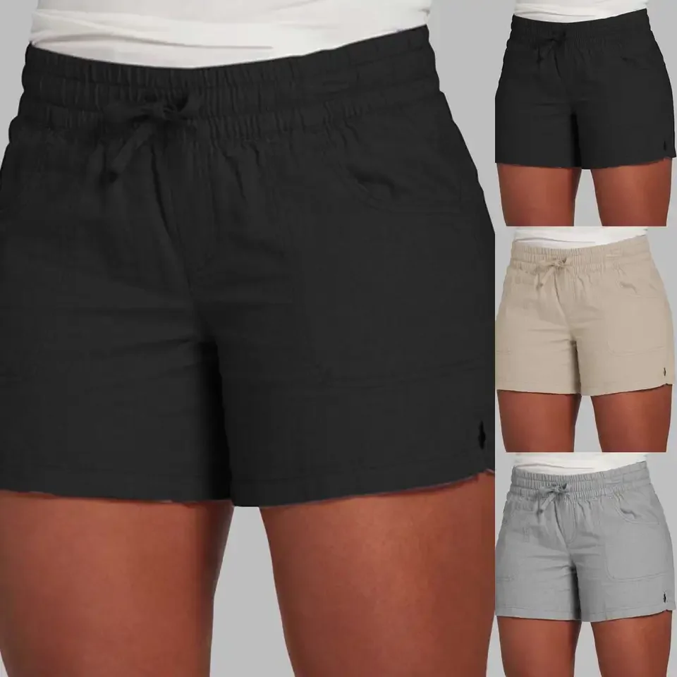 Comfort Full Length Women'S Autumn Pants Women Casual Elastic Waist Summer Drawstring Cotton Shorts Womens Beach