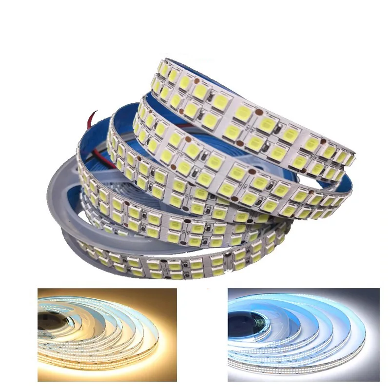 5m Double Row LED Strip 5050 5054 240 leds/m 25w/m 15mm 3000k Natrual White 4000k Day White 6000k 12v Soft Linear Flexible Strip