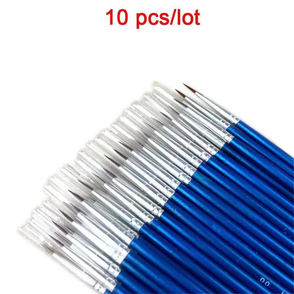 10 Pcs/lot Point Tip Baking Tools Watercolor Fondant Cake Decorating Artist Paint Brush Line Drawing Pen Nylon Fiber Hair