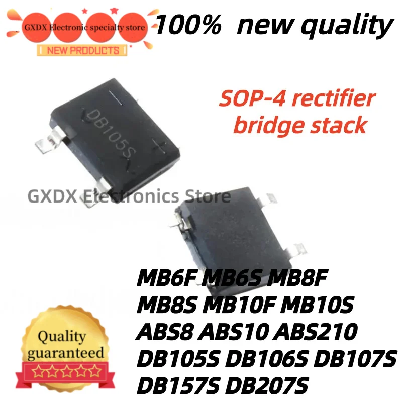 20pcs new DB106S DB107S DB157S DB207S MB6F MB6S MB8F MB8S MB10F MB10S ABS8 ABS10 ABS210 DB105S SOP-4 Rectifier Bridge Stack