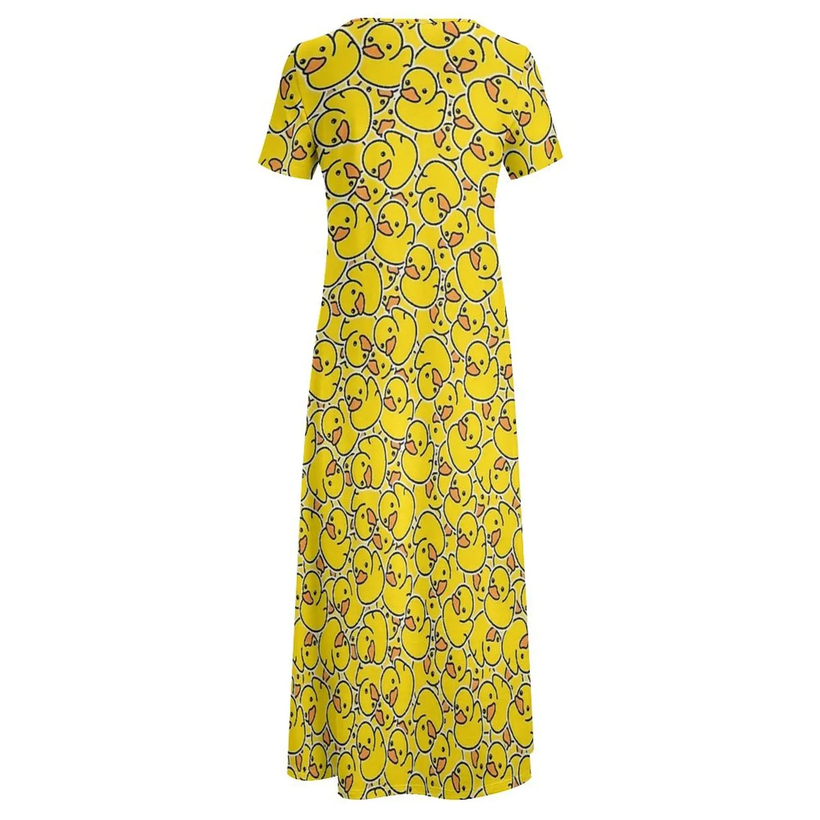 Robe longue de plage en caoutchouc jaune pour dames, canard classique, robes Boho drôles, robe Maxi mignonne, grande taille