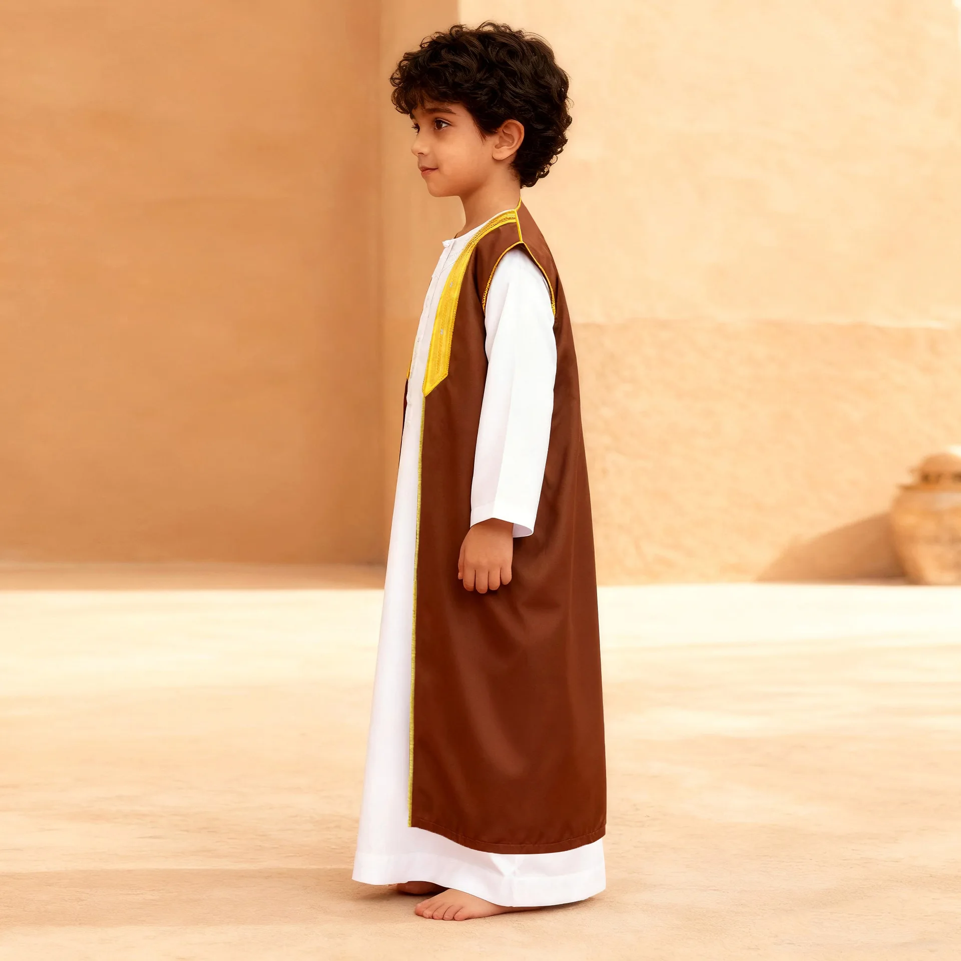 

Скромный восточный детский халат для мальчиков, мусульманское платье, Дубай, Саудовская Абая, детская открытая молитва, Джеллаба, Рамадан, Джубба Тобе, арабская исламская одежда