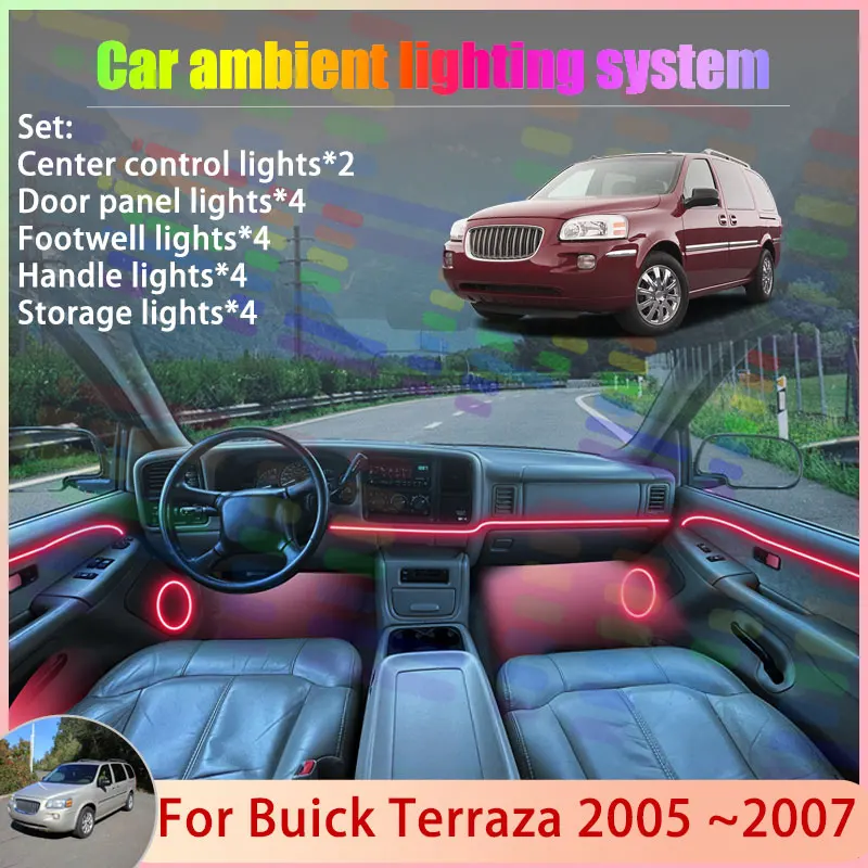 

For Buick Terraza 2005 2006 2007 2/24 in 1 Car Atmosphere Light Lamp RGB Shade Ensemble Streamer Atmosphere Set Auto Accessories