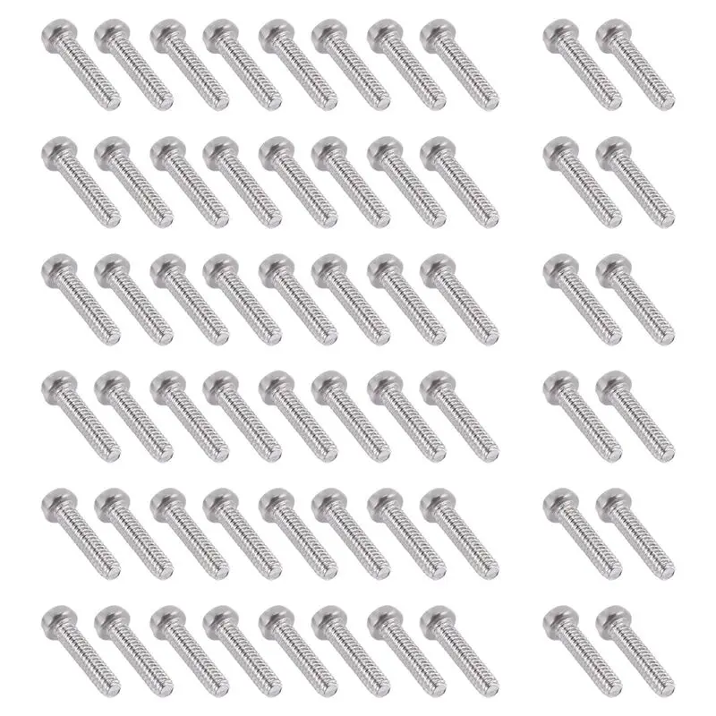 CYCLI-M2 X 8Mm 304 Stainless Steel Phillips Pan Head Screws Bolt 60Pcs