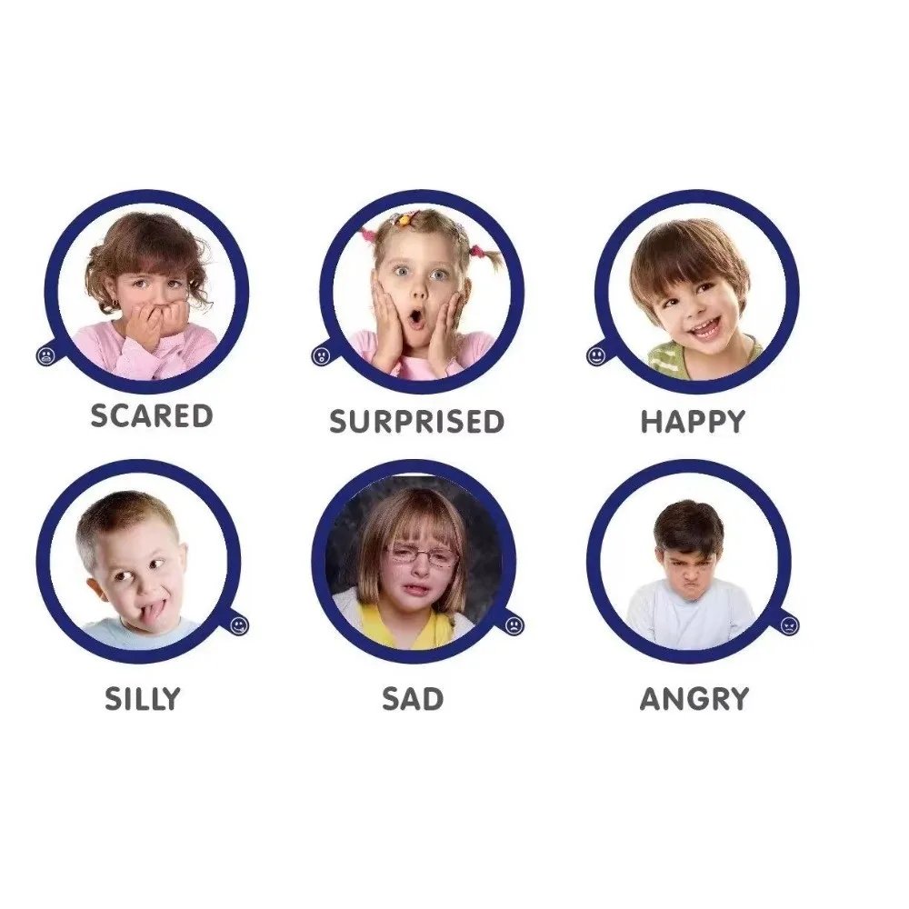Round Emotional Cognition Mirror Portable Funny Imitation Facial Expression Learning Mirror Cartoon Expression Ability