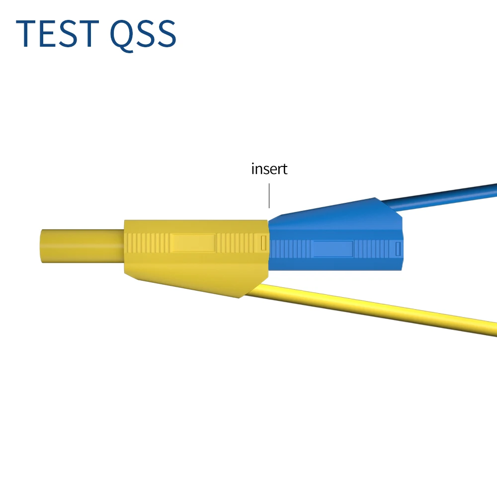 QSS 1 м 5 шт. двойные 4 мм вилки типа «банан» тестовые выводы полностью изолированные Защитные кожухи штабелируемые безопасные вилки типа «банан»