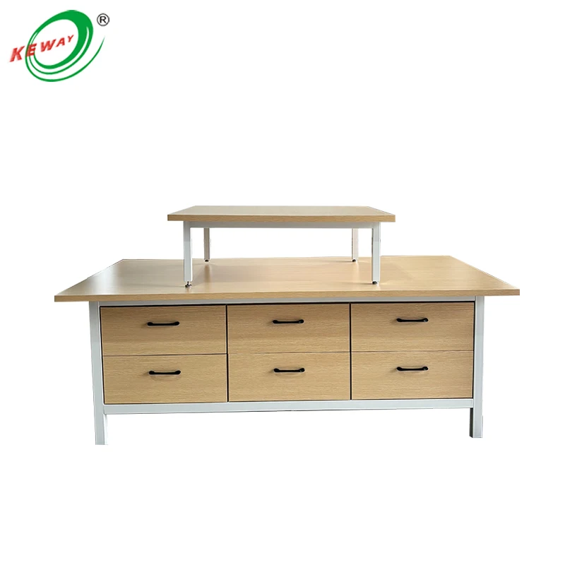 Keway Multi-Layer Store Gondola MDF Cosmetics Display Rack Supermarkt Display Regal Holzregal Werbe-Display-Tisch