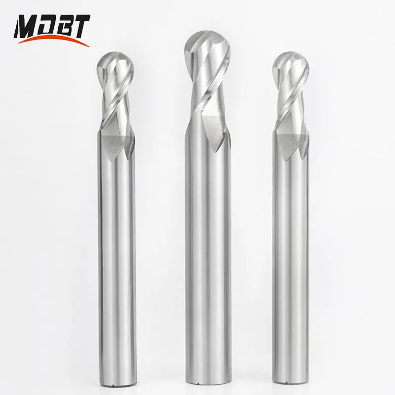 HSS Ball Nose End Mill Straight Shank 2Flutes 4Flutes High Speed Steel R0.5 - R16 Milling Cutter