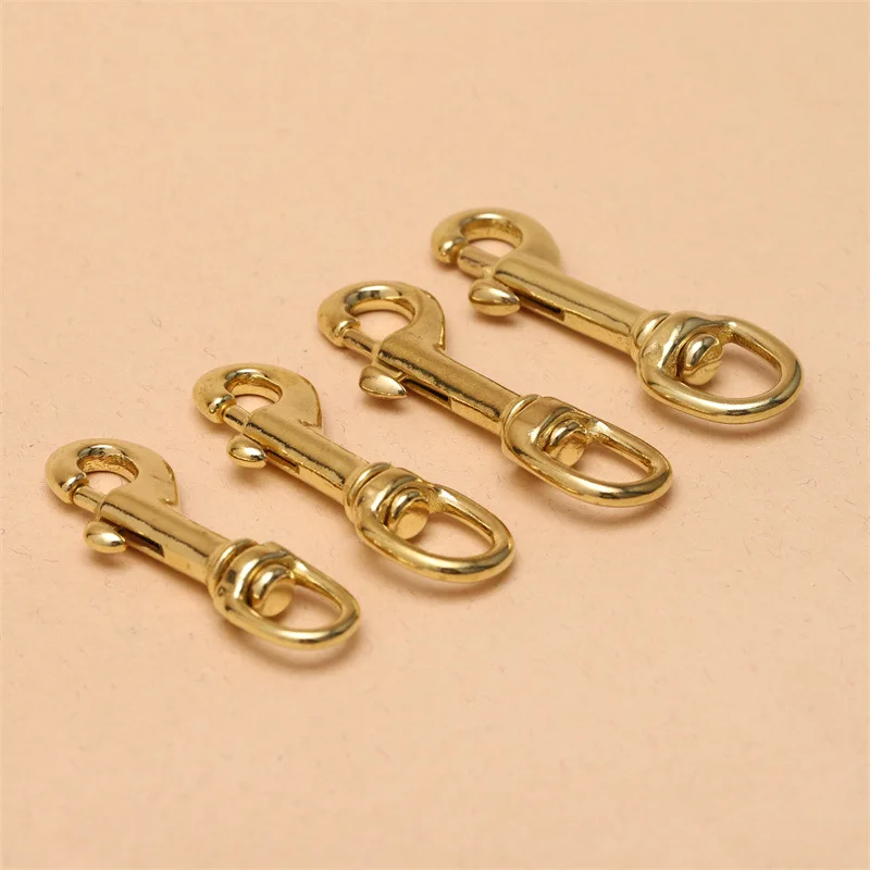 1pcs Solid Brass Swivel Bolt Snap Hook Swivel Eye Trigger Clasps for Leather Craft Bag Pet Dog Rope Leash Clips