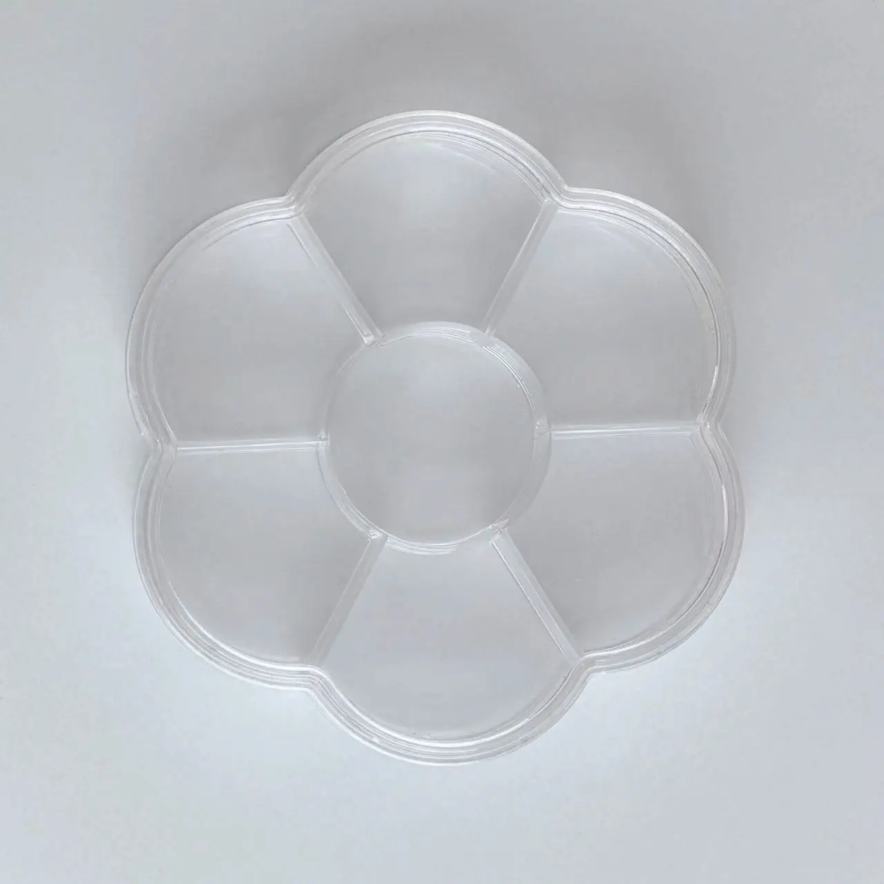 Flower Shape Clear Plastic Beads Charms Display Box Storage Case 7 Grids Small Items Sorting Container Practical Organizer